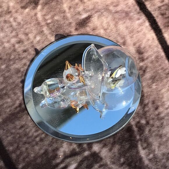 Hand blown Glass Cat and Fish Bowl - Picture 5 of 12